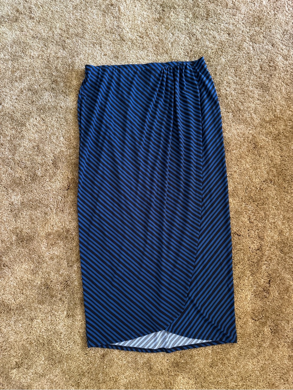 Navy blue and black Lane Bryant maxi wrap style skirt; perfect condition